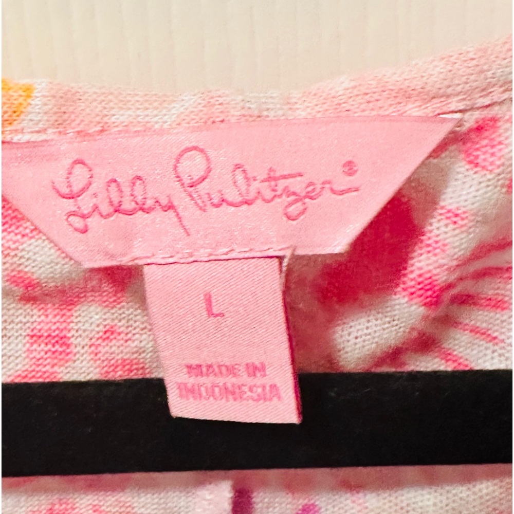 Lilly Pulitzer 100% Linen Balleta Cover Up in Paradise Pink Bohemian Beach L - Picture 11 of 14